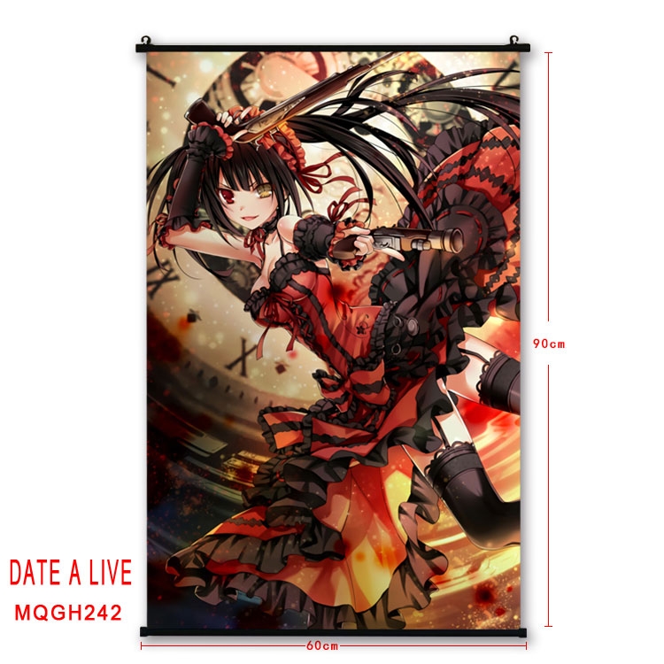 Date-A-Live Anime plastic pole cloth painting Wall Scroll 60X90CM MQGH242