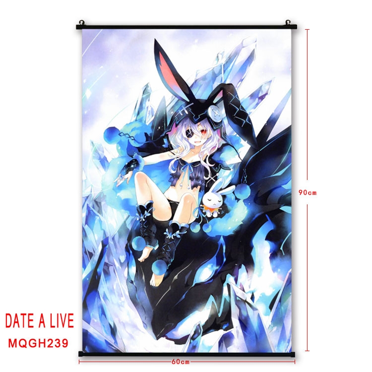 Date-A-Live Anime plastic pole cloth painting Wall Scroll 60X90CM MQGH239