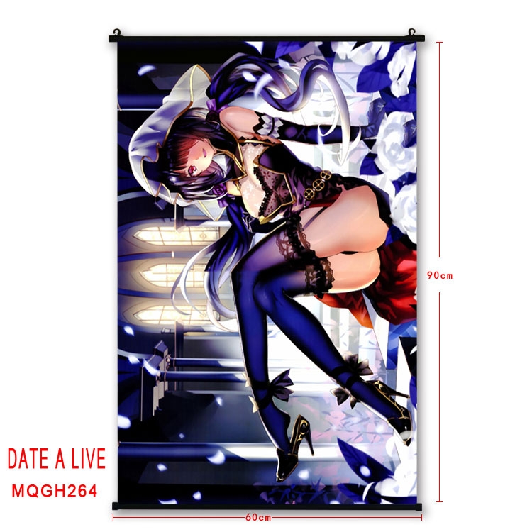 Date-A-Live Anime plastic pole cloth painting Wall Scroll 60X90CM MQGH264