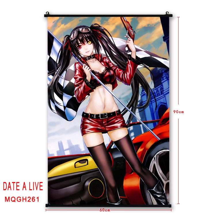 Date-A-Live Anime plastic pole cloth painting Wall Scroll 60X90CM MQGH261