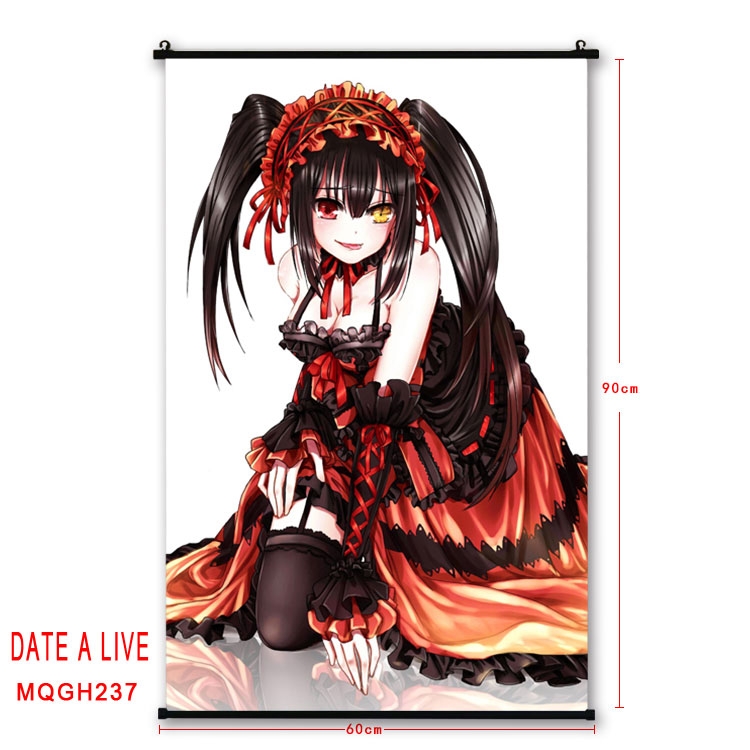 Date-A-Live Anime plastic pole cloth painting Wall Scroll 60X90CM MQGH237