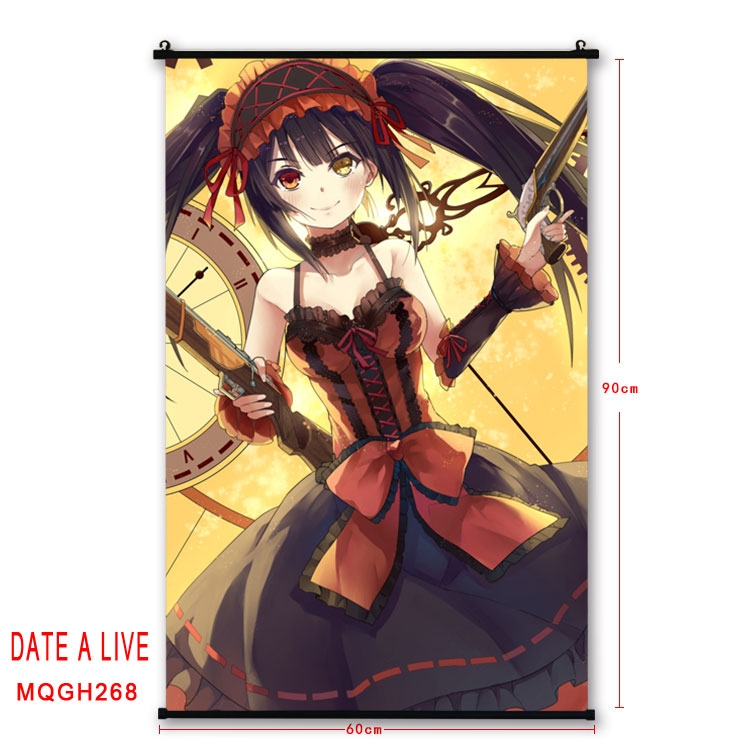 Date-A-Live Anime plastic pole cloth painting Wall Scroll 60X90CM MQGH268