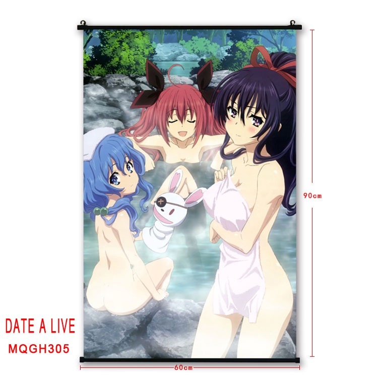 Date-A-Live Anime plastic pole cloth painting Wall Scroll 60X90CM MQGH305