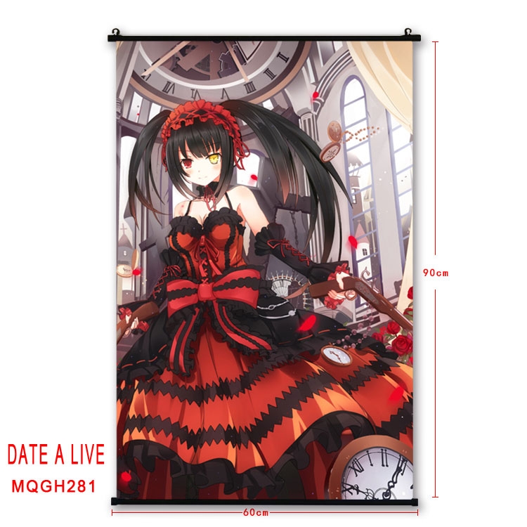 Date-A-Live Anime plastic pole cloth painting Wall Scroll 60X90CM MQGH281