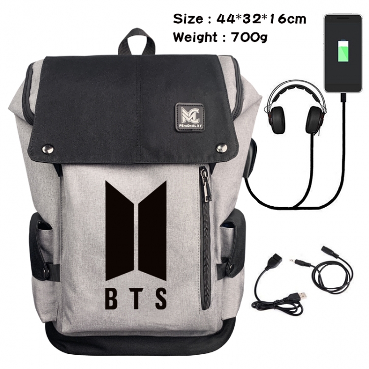 BTS Data cable animation game backpack school bag 3A