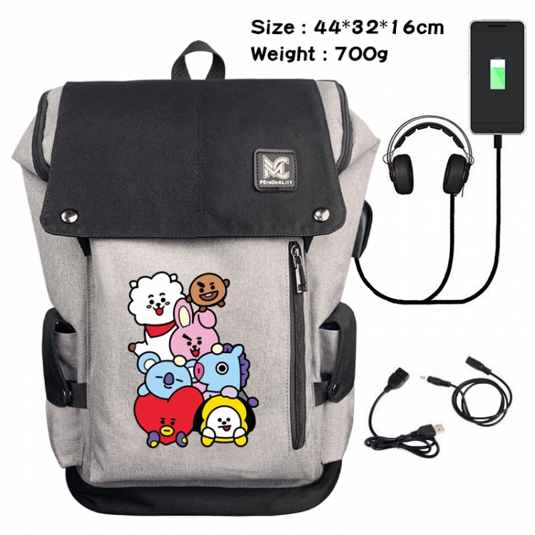 BTS Data cable animation game backpack school bag 6A