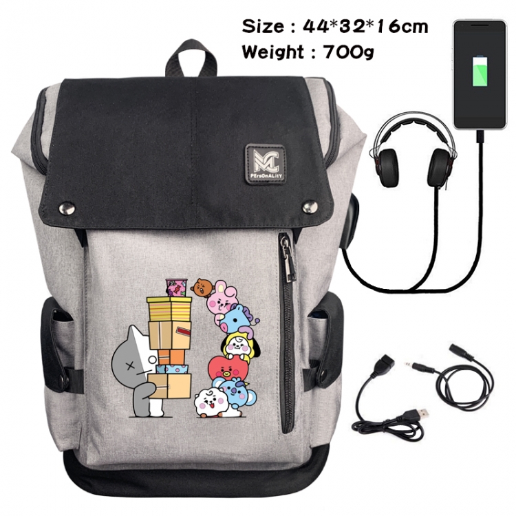 BTS Data cable animation game backpack school bag 7A