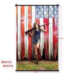 American Flag plastic pole clo...