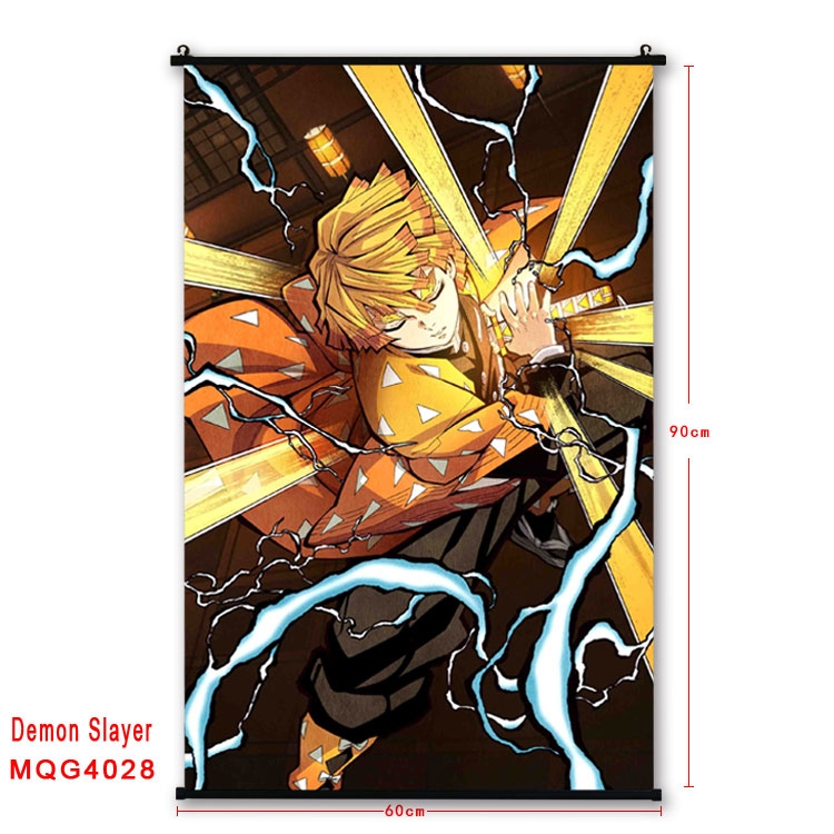 Demon Slayer Kimets Anime plastic pole cloth painting Wall Scroll 60X90CM  MQG4028