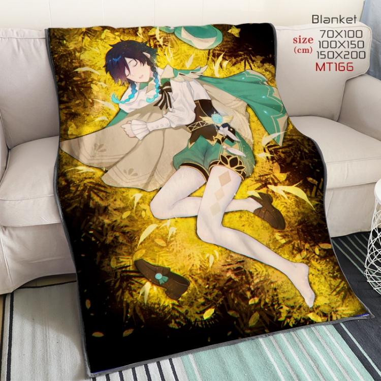 Genshin Impact Anime double-sided printing super large lambskin blanket can be customized by single style 150X200CM MT16