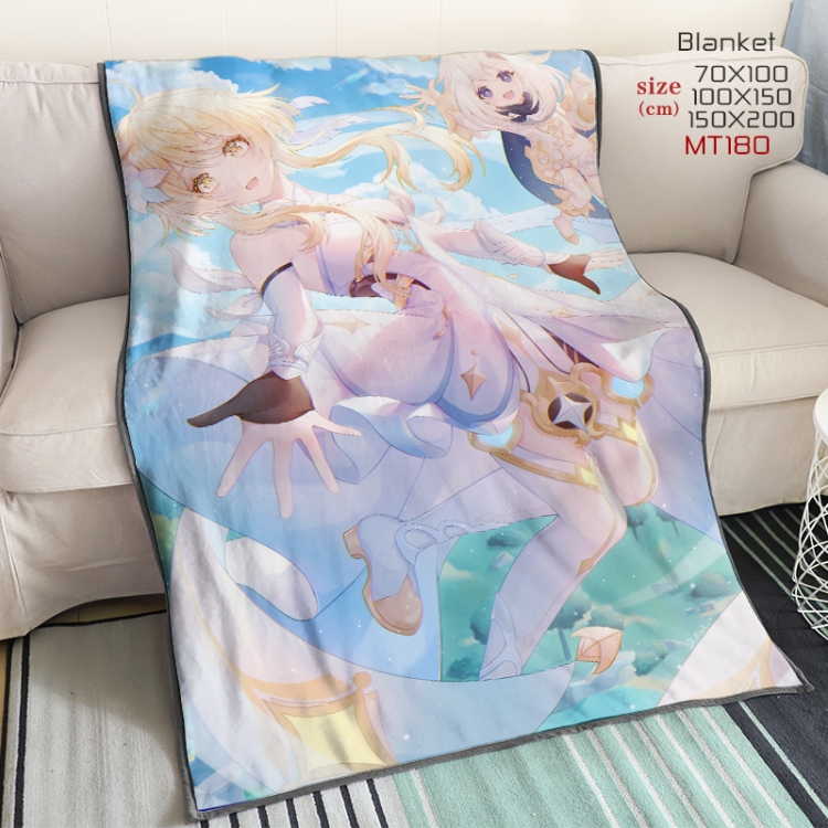 Genshin Impact Anime double-sided printing super large lambskin blanket can be customized by single style 150X200CM MT18