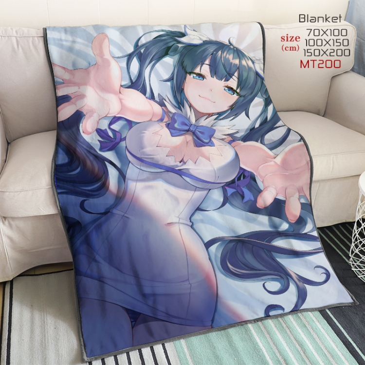 Is it wrong to try to Pick Up Girls in a Dungeon Anime double-sided printing super large lambskin blanket can be customi