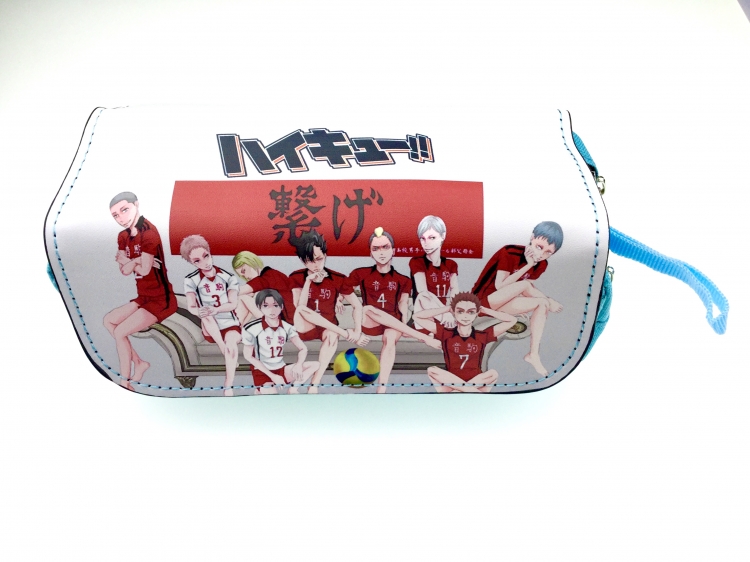 Haikyuu!! Double zipper PU pencil Bag 20X10X7.5M 140G style 1