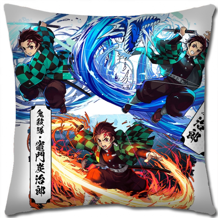 Demon Slayer Kimets Anime square full-color pillow cushion 45X45CM NO FILLING G4386