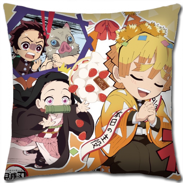 Demon Slayer Kimets Anime square full-color pillow cushion 45X45CM NO FILLING G4320