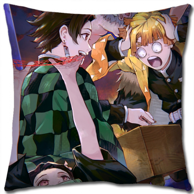 Demon Slayer Kimets Anime square full-color pillow cushion 45X45CM NO FILLING G4301