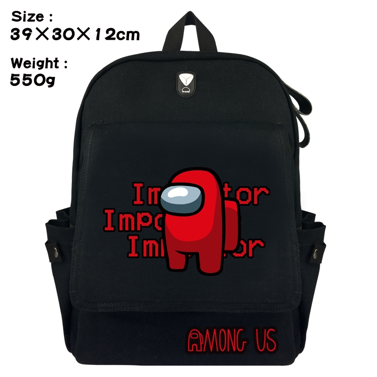 Among Us Canvas Flip cover backpack Bag 39X30X12CM Style 7
