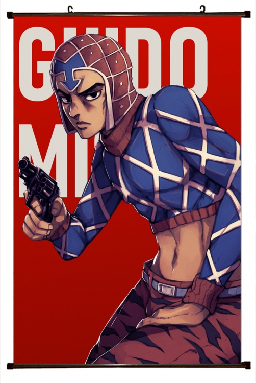 JoJos Bizarre Adventure Anime black Plastic rod Cloth painting Wall Scroll 60X90CM J1110