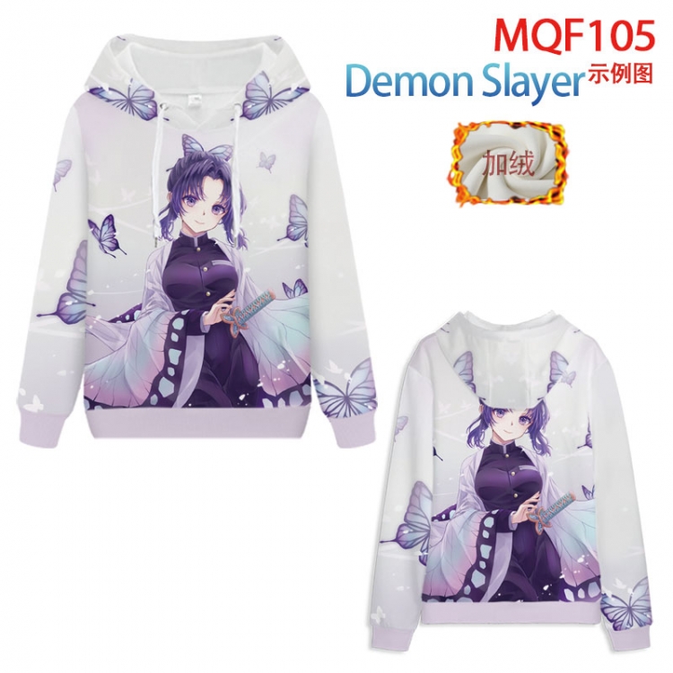 Demon Slaver Kimets Hooded pullover plus velvet padded sweater Hoodie 2XS-4XL, 9 sizes  MQF105