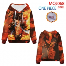 One Piece Anime hooded plus fl...