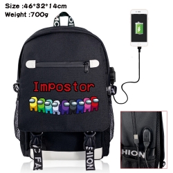 Among us USB backpack cartoon ...