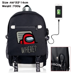 Among us USB backpack cartoon ...