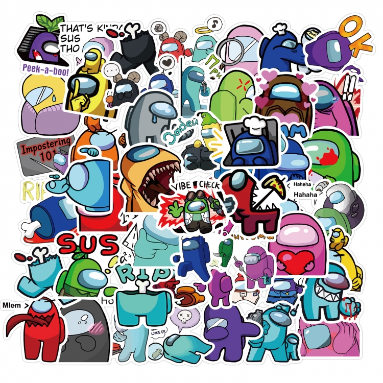 AMONG US Doodle stickers Waterproof stickers a set of 52 price for 5 sets Style D
