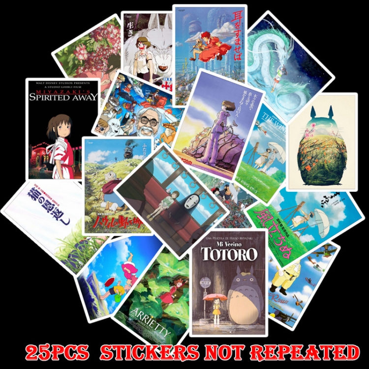 Spirited Away No Face man Doodle stickers Waterproof stickers a set of 25 price for 5 sets Style A