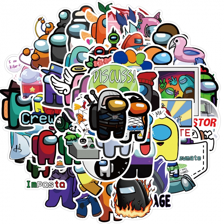 AMONG US Doodle stickers Waterproof stickers a set of 50 price for 5 sets Style A
