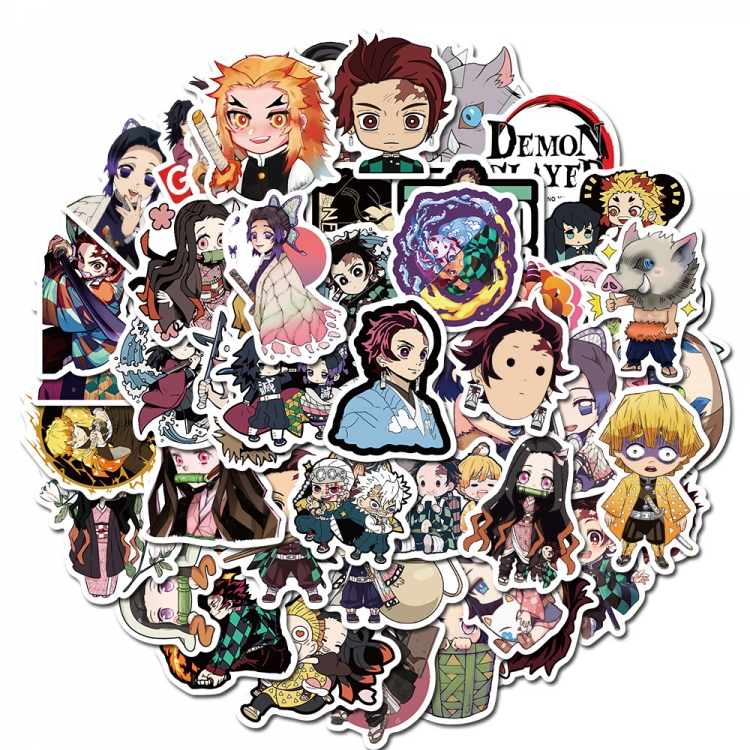 Demon Slayer Kimets Doodle stickers Waterproof stickers a set of 50 price for 5 sets Style B