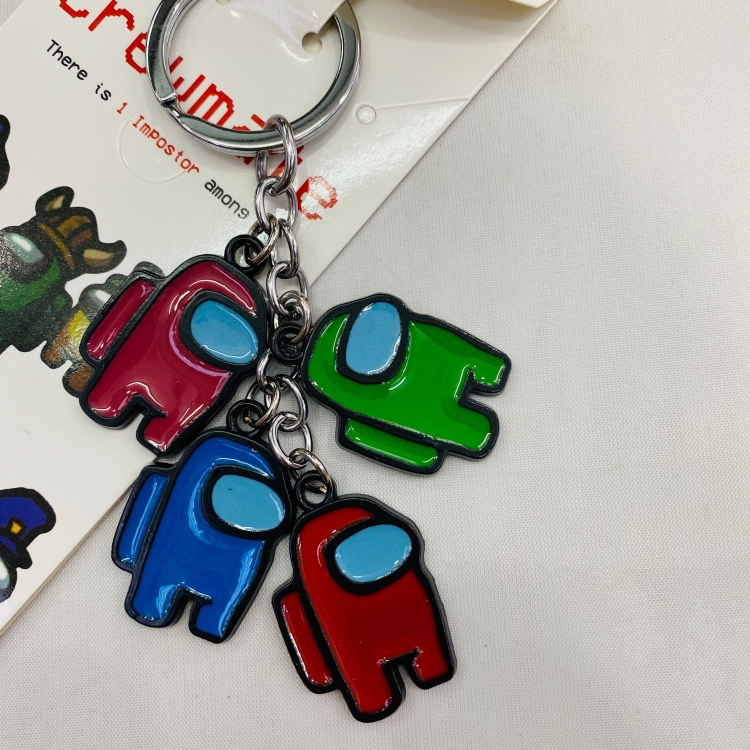 Among US Anime Stainless steel military key chain pendant