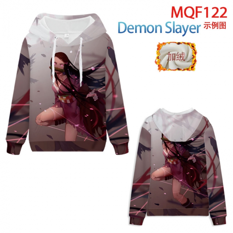 Demon Slaver Kimets Hooded pullover plus velvet padded sweater Hoodie 2XS-4XL, 9 sizes MQF122