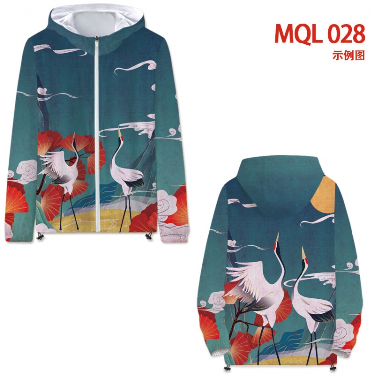 Chinese style full color jacket hooded zipper trench coat S-4XL 7size MQL028