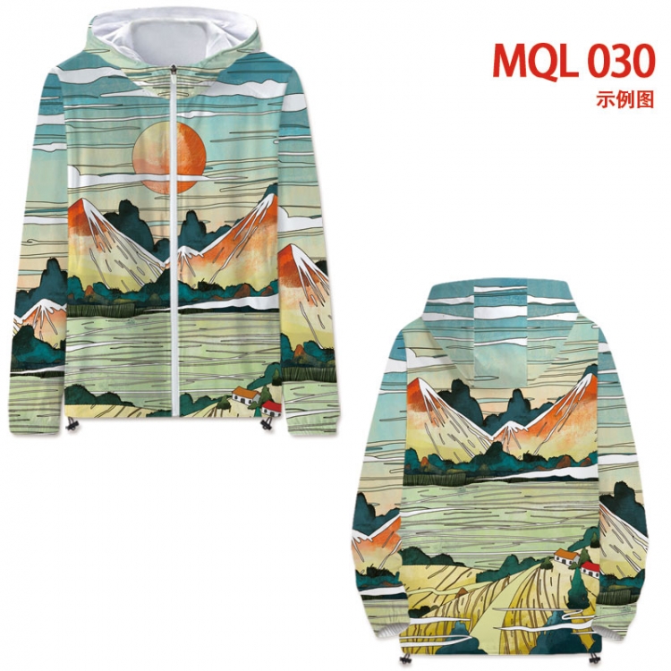 Chinese style full color jacket hooded zipper trench coat S-4XL 7size MQL030