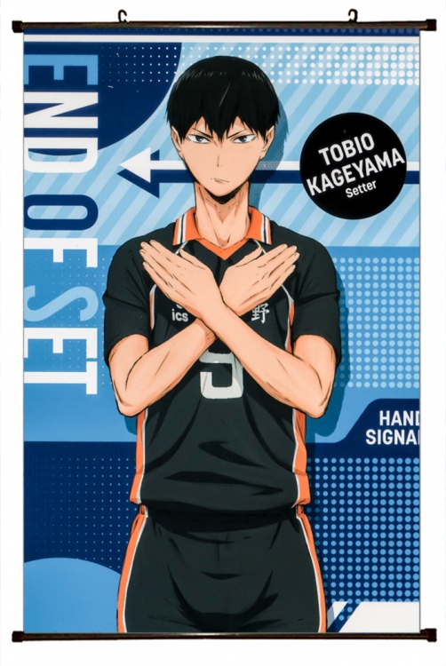 Haikyuu!! Anime black Plastic rod Cloth painting Wall Scroll 60X90CM p1349