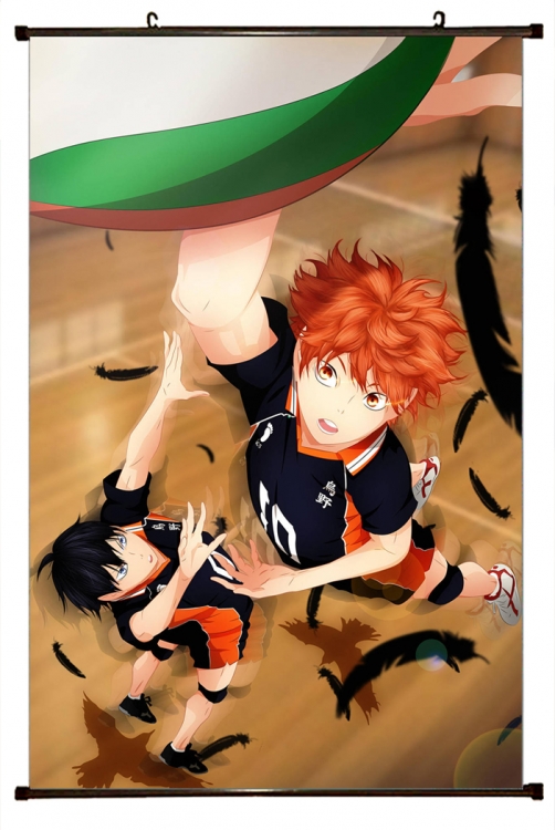 Haikyuu!! Anime black Plastic rod Cloth painting Wall Scroll 60X90CM p1346