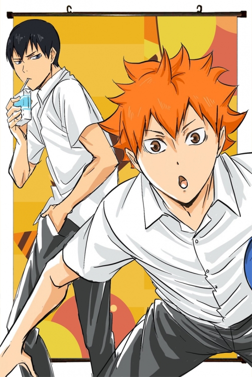 Haikyuu!! Anime black Plastic rod Cloth painting Wall Scroll 60X90CM p1319