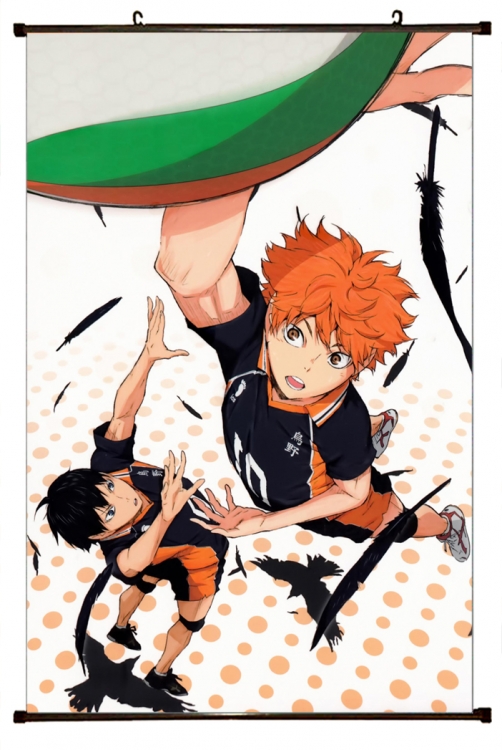 Haikyuu!! Anime black Plastic rod Cloth painting Wall Scroll 60X90CM p1351