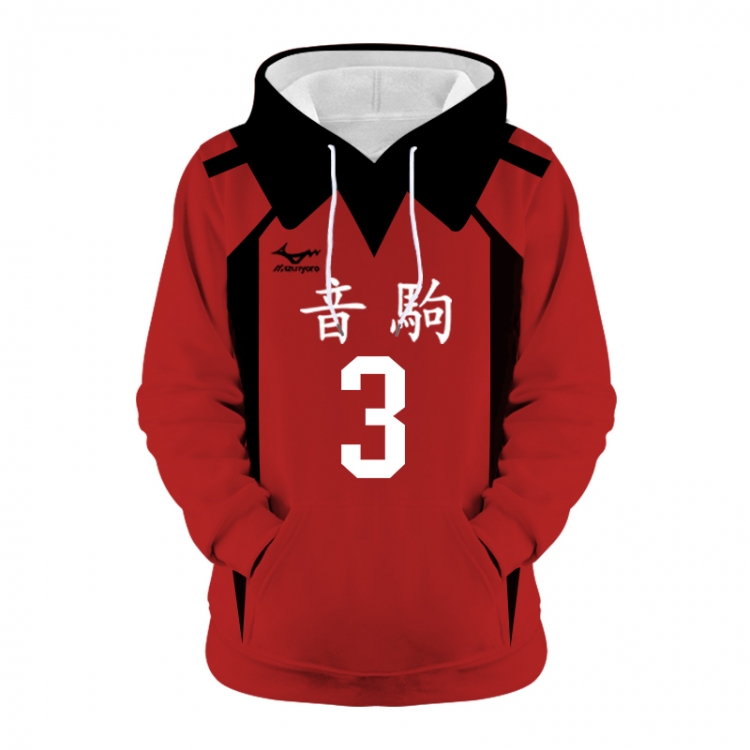 Haikyuu!! Anime 3D digital printing casual fashion hooded sweater