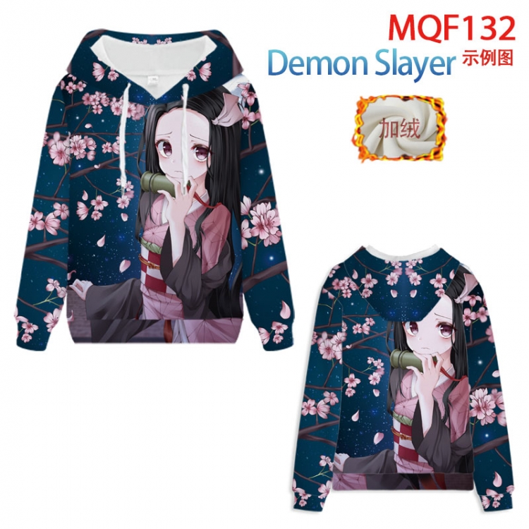 Demon Slayer Kimets Fuhe velvet padded hooded patch pocket sweater 9 sizes from XXS to 4XL MQF132