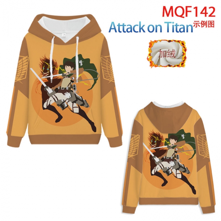 Shingeki no Kyojin Fuhe velvet padded hooded patch pocket sweater 9 sizes from XXS to 4XL MQF142