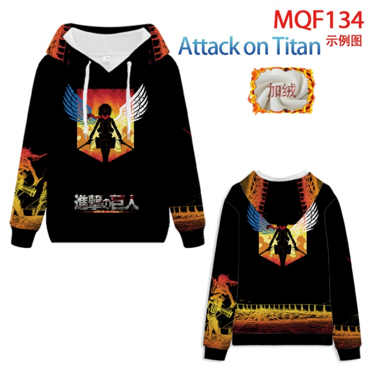 Shingeki no Kyojin Fuhe velvet padded hooded patch pocket sweater 9 sizes from XXS to 4XL MQF134