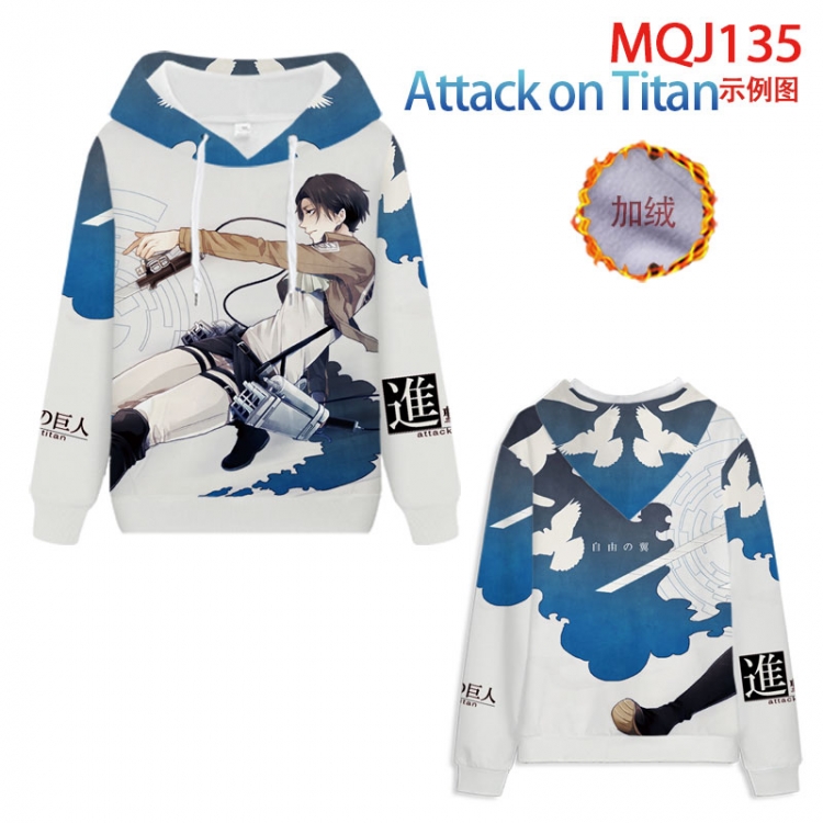  Shingeki no Kyojin hooded plus fleece sweater 9 sizes from XXS to 4XL