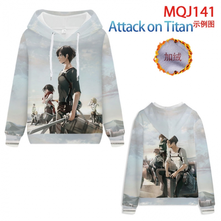 Shingeki no Kyojin hooded plus fleece sweater 9 sizes from XXS to 4XL MQJ141