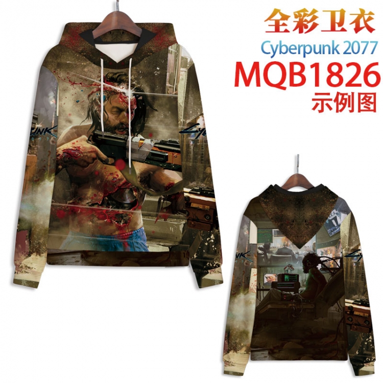 Cyberpunk 2077 Full Color Patch pocket Sweatshirt Hoodie 8 sizes from  XS to 4XL