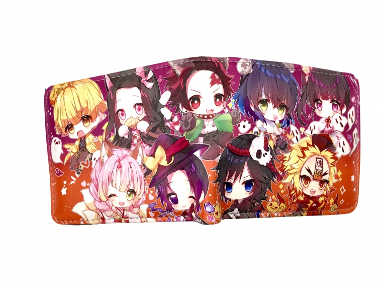 Demon Slayer Kimets Anime two fold  Short wallet 11X9.5CM 60G