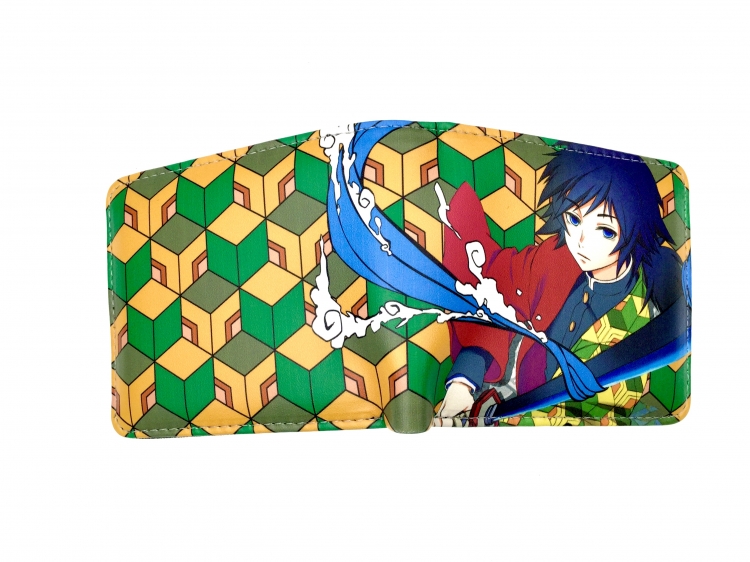 Demon Slayer Kimets Anime two fold  Short wallet 11X9.5CM 60G