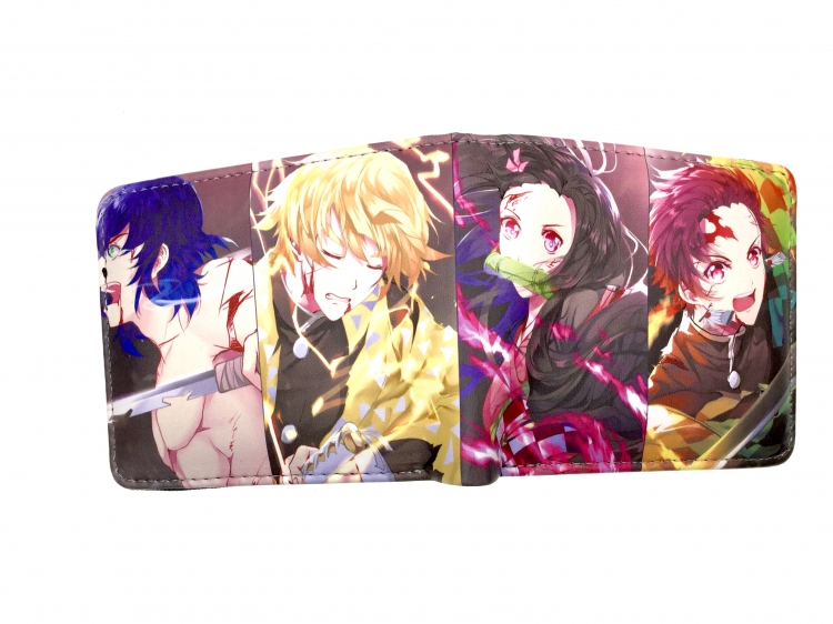 Demon Slayer Kimets Anime two fold  Short wallet 11X9.5CM 60G