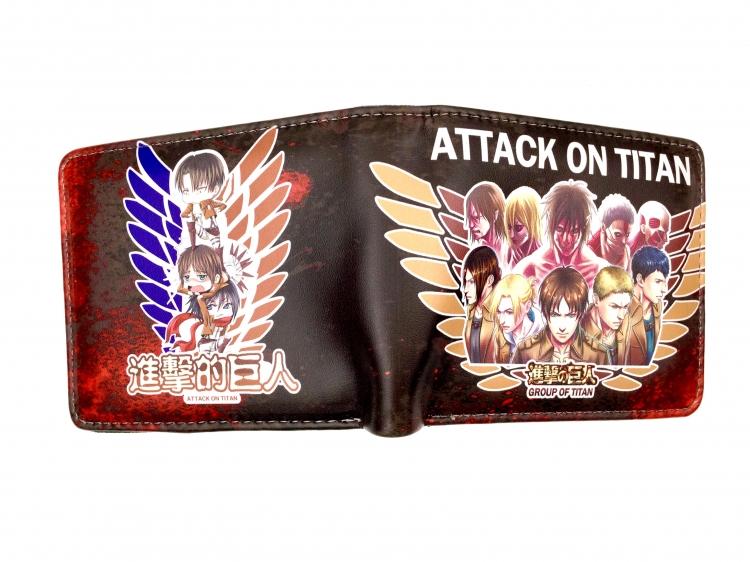 Shingeki no Kyojin Anime two fold  Short wallet 11X9.5CM 60G