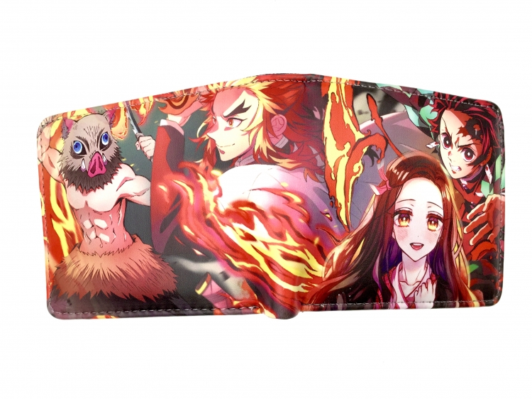 Demon Slayer Kimets Anime two fold  Short wallet 11X9.5CM 60G